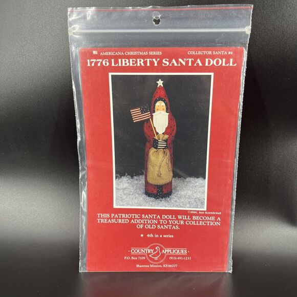 Country Appliques Americana Christmas Series 1776 Liberty Santa Doll Pattern #4 - Picture 1 of 5